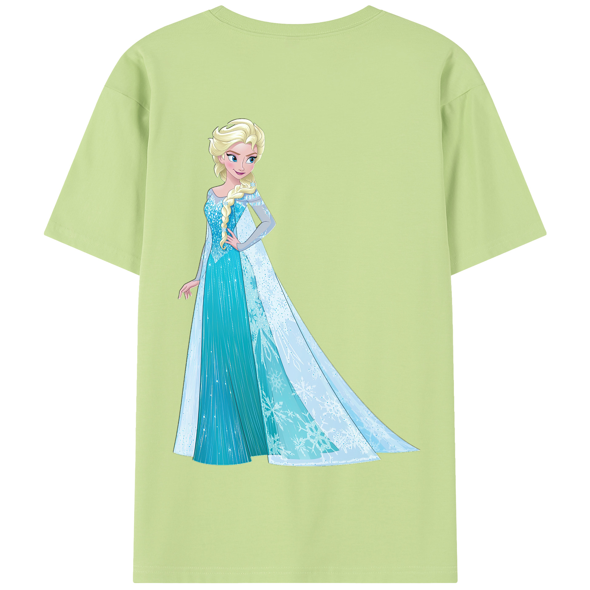 （画像用） アナと雪の女王 アンナ エルサ Frozen Anna Elsa 綿100％半袖Tシャツ（背面プリント）